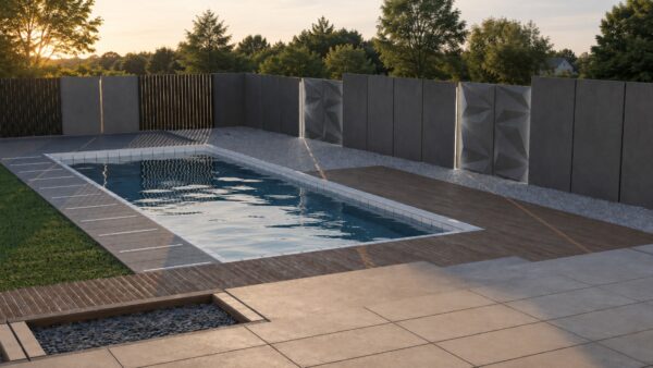 Mur ogrodzeniowy z betonu architektonicznego Diamond line 3D